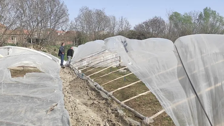 Malatya'da şiddetli rüzgar seralara zarar verdi