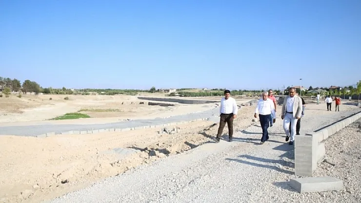Battalgazi'deki Kırkgöz Sahil Parkı Projesi tüm hızıyla sürüyor
