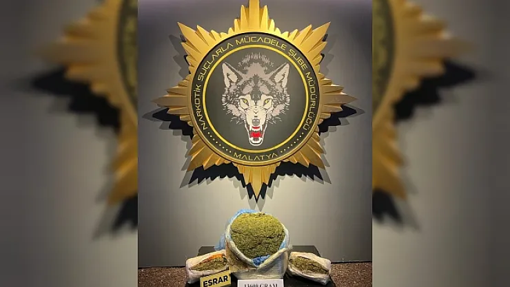 Malatya'da 13 kilo 600 gram esrar ele geçirildi