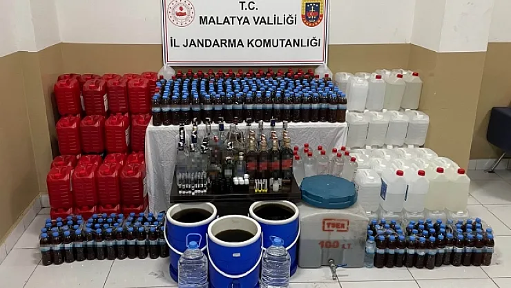 Malatya'da bin 100 litre kaçak alkol ele geçirildi