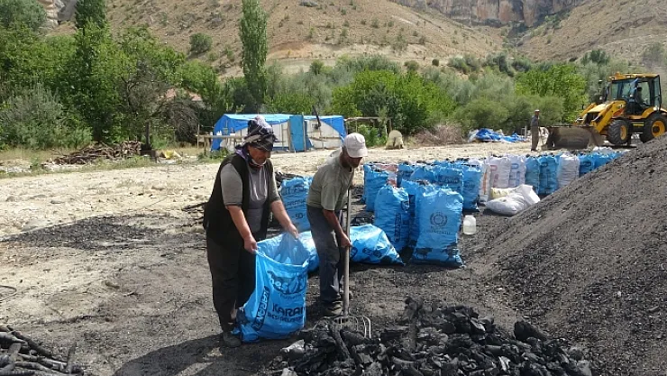 Mangal kömürü işçilerinin zorlu mesaisi