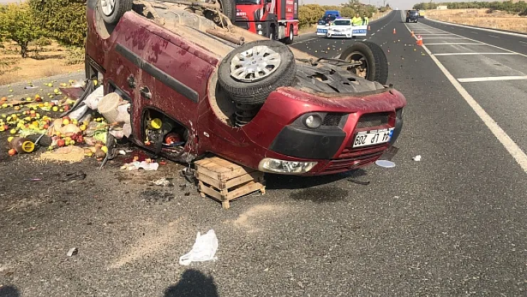 Kontrolden çıkan araç takla attı: 2 yaralı