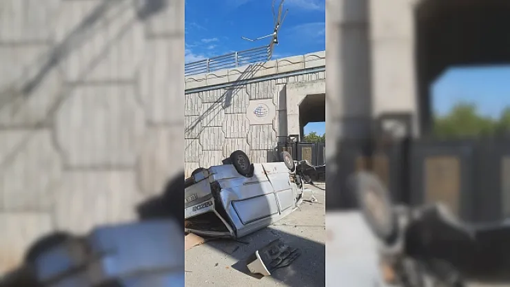 Otomobil viyadükten uçtu: 1 yaralı