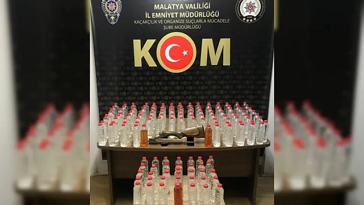 Malatya'da 72 litre sahte alkol ele geçirildi