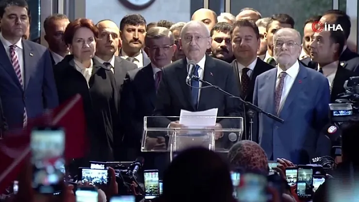 6'lı Masanın Cumhurbaşkanı adayı Kılıçdaroğlu