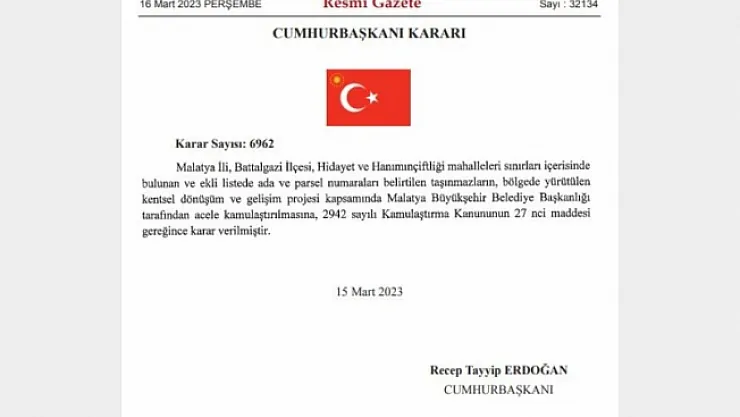 Hidayet ve Hanımınçiftliği'ne kentsel dönüşüm kararı