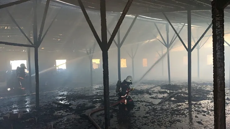 Şantiyede korkutan yangın