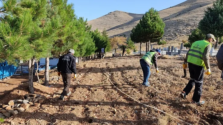 Doğanşehir Belediyesi 39 mahallede mezarlık temizliği yapıyor