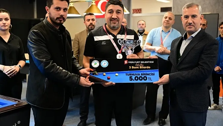 Bilardo Turnuvasında büyük çekişme! Ödüller dağıtıldı