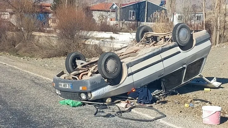 Malatya'da otomobil takla attı 1 yaralı