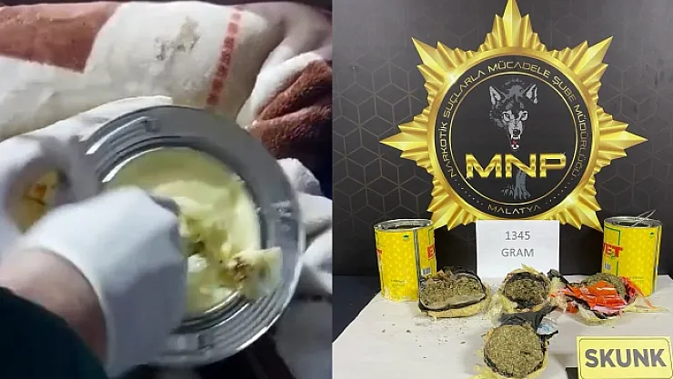 Malatya'da margarin kutusundan uyuşturucu çıktı