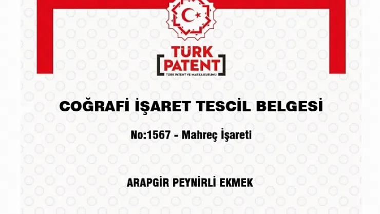 'Arapgir Peynirli Ekmek' tescillendi