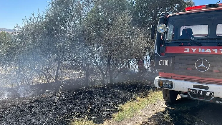 Arguvan'da iki ayrı noktada yangın