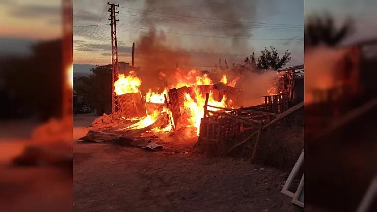 Malatya'da korkutan müştemilat yangını