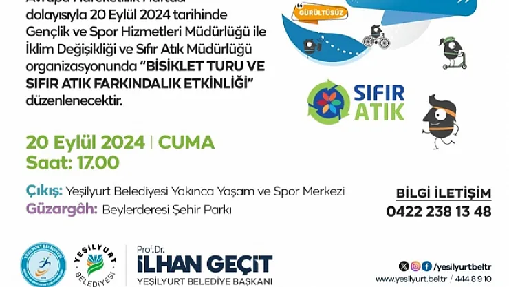 Yeşilyurt'ta Avrupa Hareketlilik Haftası dolu dolu geçecek