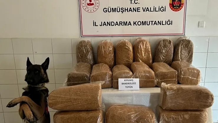 Malatya'dan gönderilen tütün Gümüşhane'de yakalandı