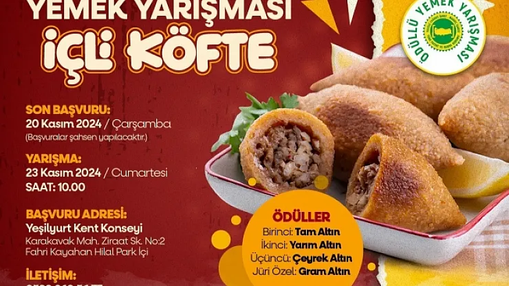 Yeşilyurt'ta içli köfte yemek yarışması
