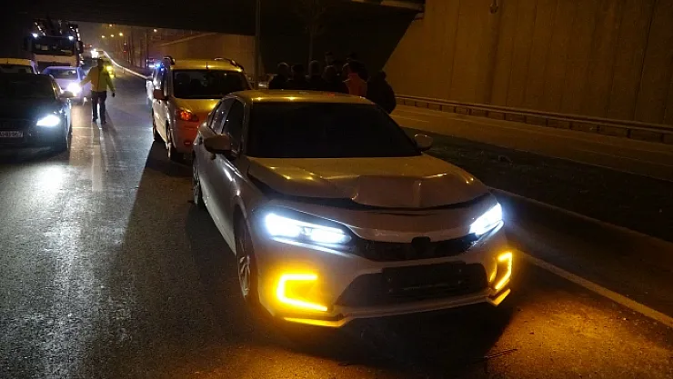 Alt geçitte zincirleme kaza!