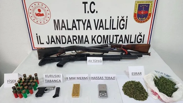 Malatya'da uyuşturucu madde ve kaçak silah operasyonu