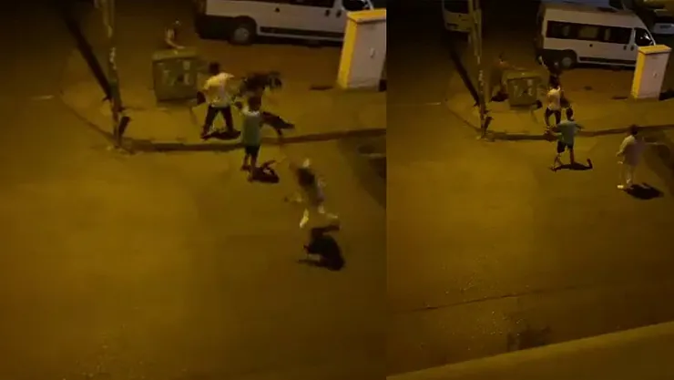 Böyle kavga görülmedi! Kaldırım taşı havada uçtu