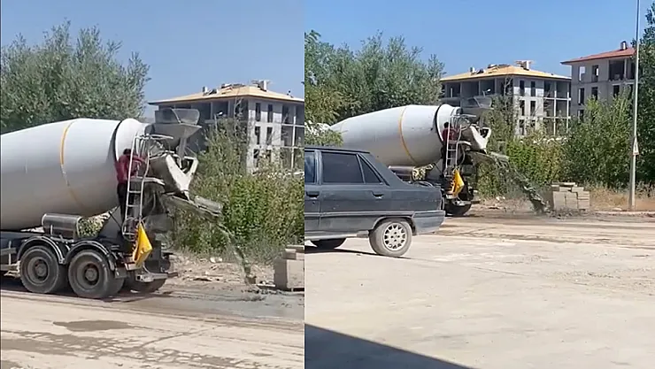 Bu kadarına pes! Cadde ortasına beton boşalttılar
