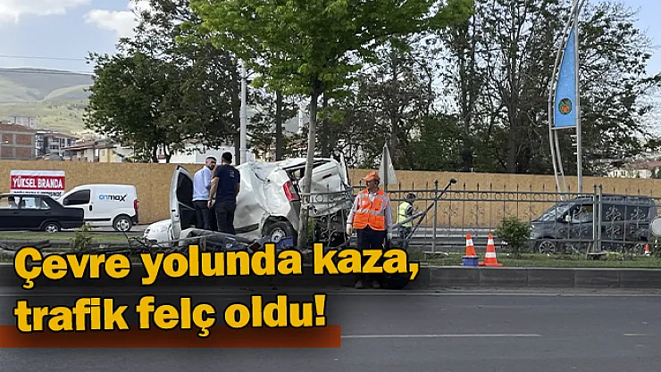 Çevre yolunda kaza, trafik felç oldu!
