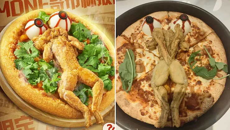 Çin'de Pizza Hut'tan Şaşırtan Yenilik: Kurbağalı Pizza Menüye Girdi