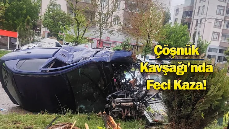 Kontrolden çıkan otomobil refüje çarptı: 2 yaralı