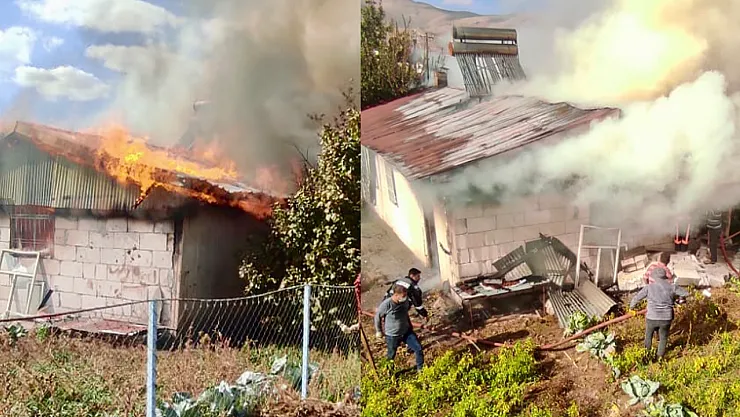 Kumuk Afet Evleri'nde Alevler Yükseldi