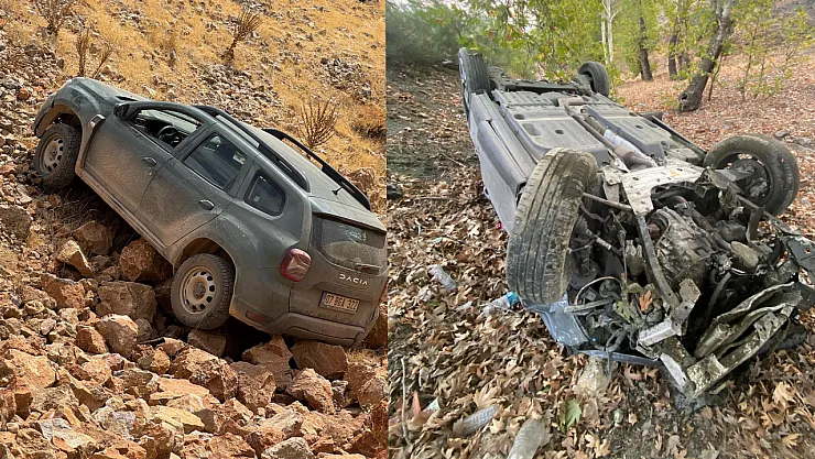 Malatya'da İki Araç Şarampole Savruldu