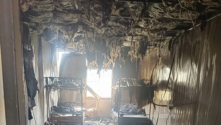 Malatya'da TOKİ şantiyesinde yangın