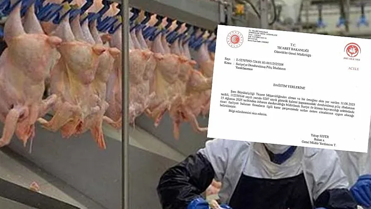 Suriye'den Türkiye'ye Tarım ve Hayvancılık Ambargosu: Dondurulmuş Piliç Başta Olmak Üzere 20 Ürüne Yasak