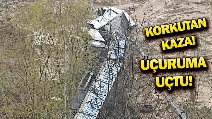TIR uçuruma yuvarlandı