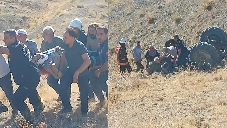 Traktör Kazasında Sürücü Yaralandı