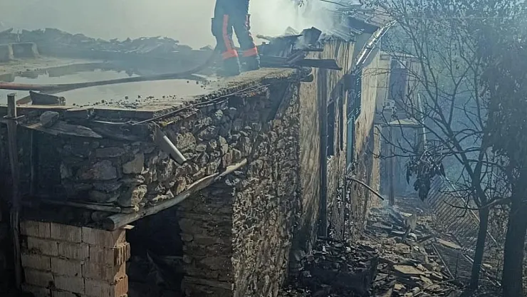 Yangında 2 ev kül oldu