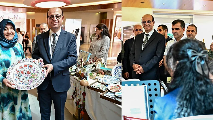 Yeşilyurt'ta kadınların el emeği ürünleri sergilendi