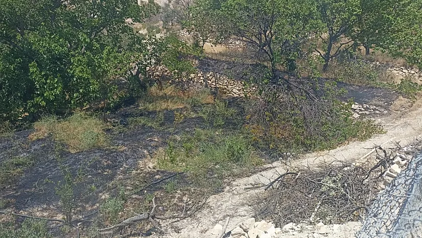Darende'de bahçe yangını