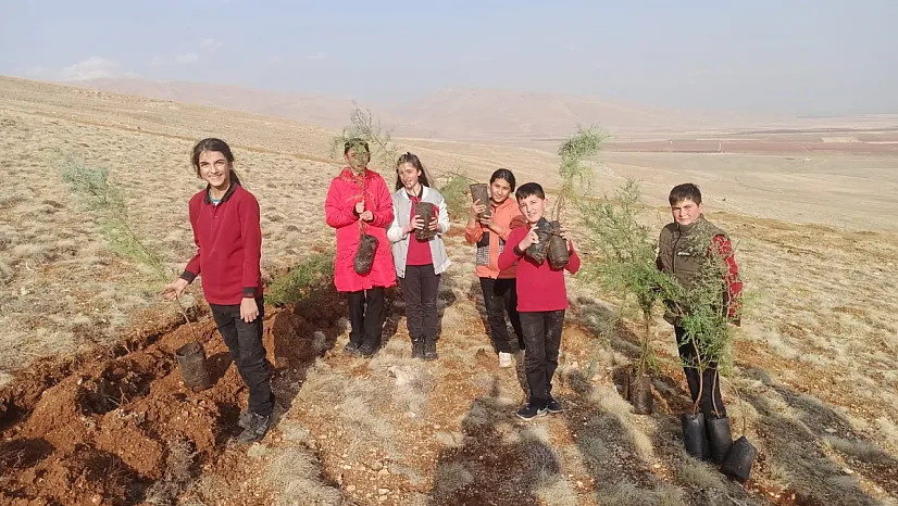 Darende'de Çevre Seferberliği! 3 Bin Fidan Toprakla Buluştu