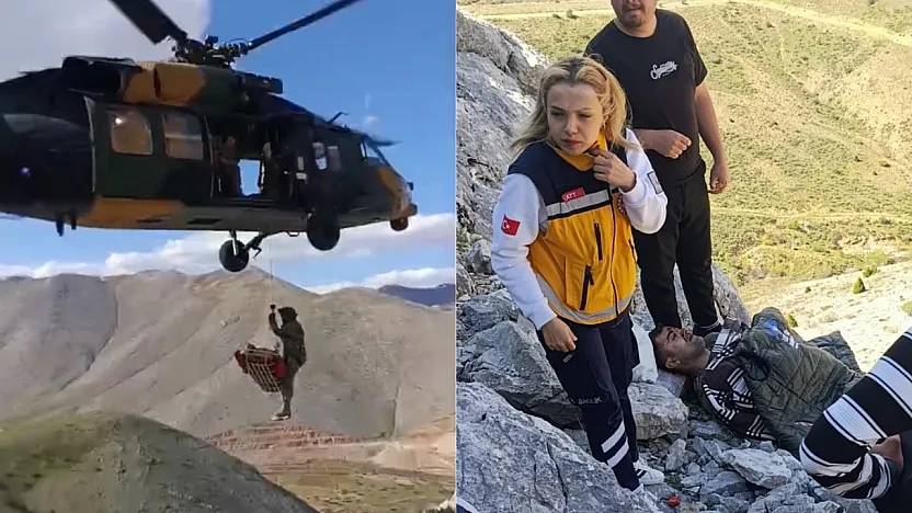 Adıyaman'da Dağda Mahsur Kalan Yaralı İçin Malatya'dan Helikopter Havalandı!