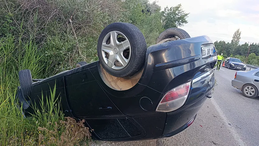 Doğanşehir'de Devrilen Otomobilde Sürücü Yaralandı!