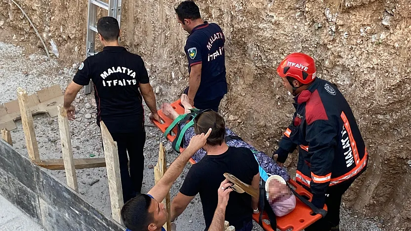 İnşaat temeline düşen şahıs kurtarıldı