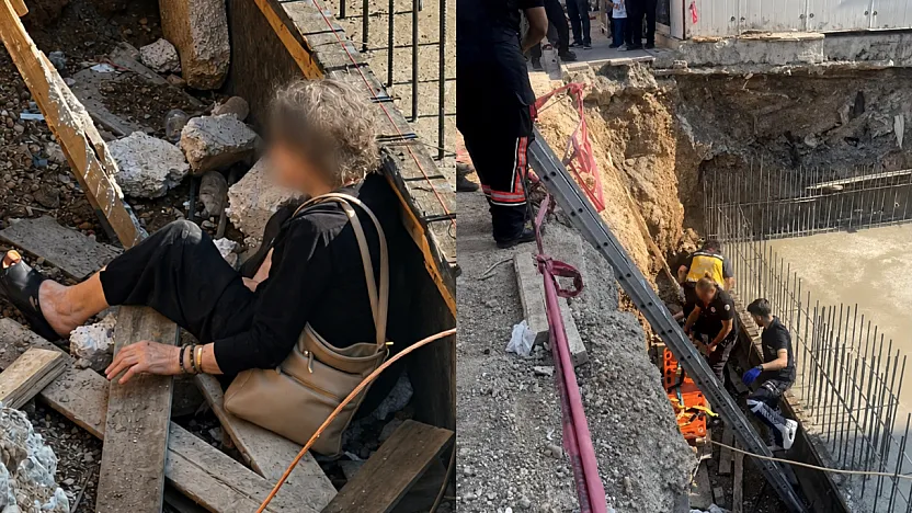 Malatya'da Kaldırımda Yürürken İnşaat Alanına Düştü!