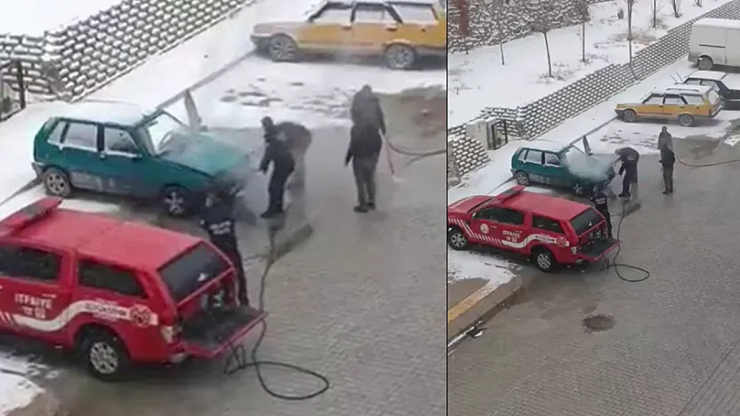 Malatya'da Korkutan Araç Yangını!