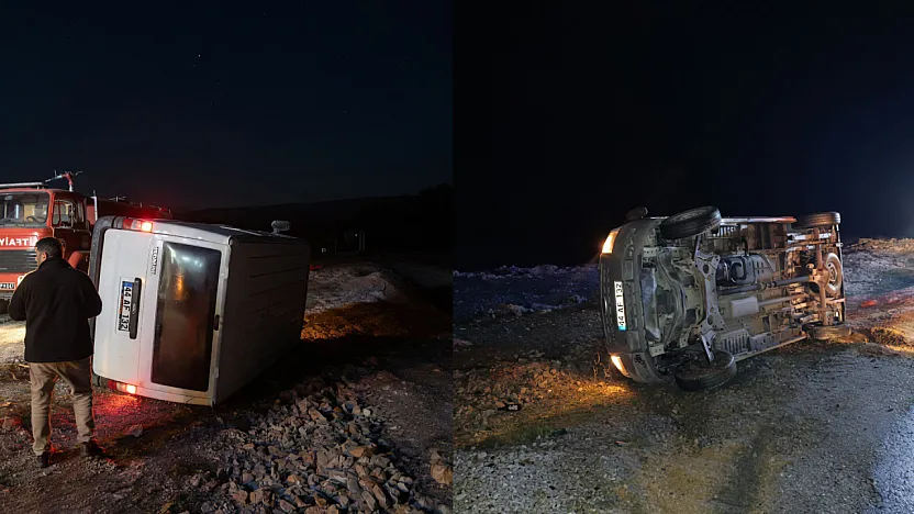 Malatya'da Mucize Kurtuluş! Devrilen Minibüsten Sağ Çıktılar