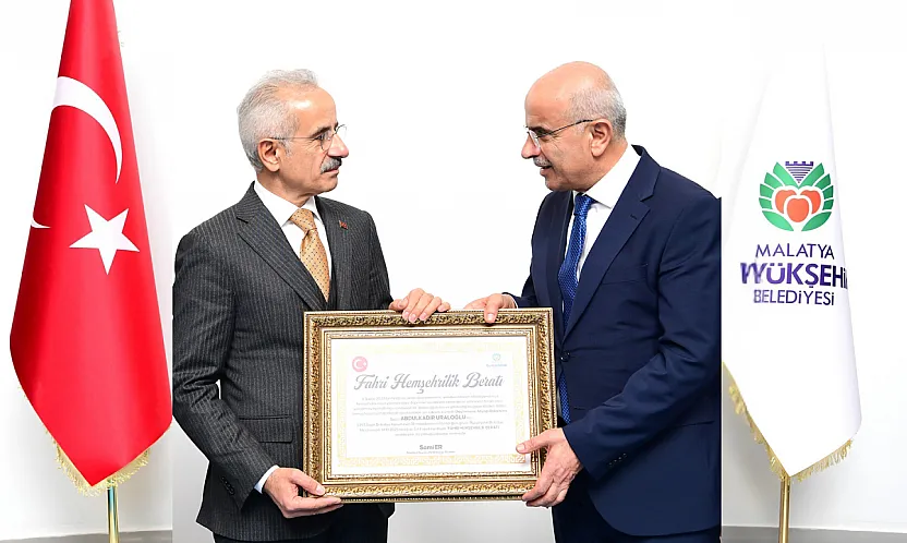 Bakan Uraloğlu'na Malatya'dan Fahri Hemşehrilik Beratı!