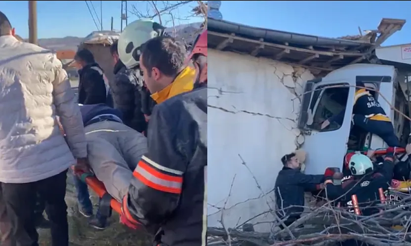 Battalgazi'de Freni Patlayan Kamyon Dehşet Saçtı: Sürücü Yaralandı!