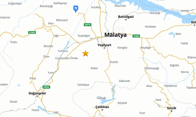 Malatya'da 3.5 Büyüklüğünde Deprem Meydana Geldi!