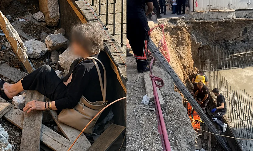 Malatya'da Kaldırımda Yürürken İnşaat Alanına Düştü!