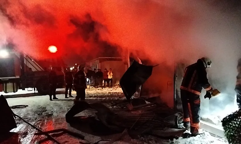 Malatya'da Konteyner Kent'te Yangın