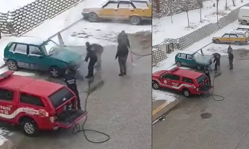 Malatya'da Korkutan Araç Yangını!